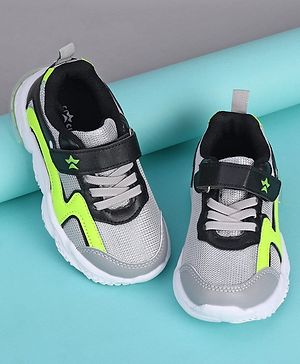 Cute walk By Babyhug Sneakers with Velcro Closure - Grey Black