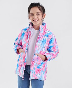 Pine Kids Full Sleeves Quilted Puffer Jacket Printed- Multicolor