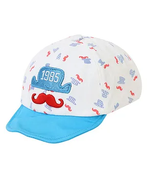 Kid-O-World Moustache & Number Placement Embroidered Cap - Blue