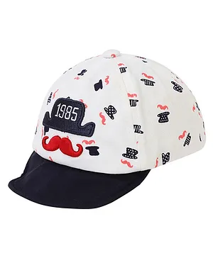 Kid-O-World Moustache & Number Placement Embroidered Cap - Black