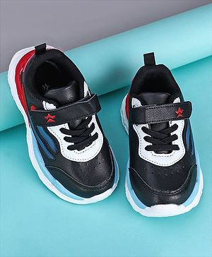 Cute Walk by Babyhug Sneakers With Velcro Closure Solid - Black Blue