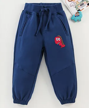 Kookie Kids Full Length Lounge Pant Dino Embriodered - Navy
