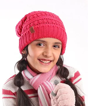 Gloves 3 Piece Pink Disney Princess Coldweather Kit with Beanie and Scarf 