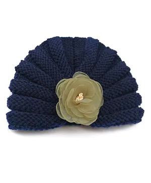 SYGA Kids Winter Handmade Warm Wool Turban - Dark Blue