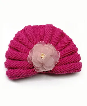 SYGA Kids Winter Handmade Warm Wool Turban - Pink