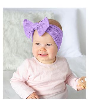 SYGA Baby Headbands Soft Nylon Bow Hairbands Strechable for Newborns, Infants, Toddlers and Kids 0-3 Years (Purple)