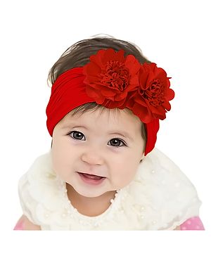 SYGA Baby Headbands Nylon Soft Strechable Flower Hairbands for Newborns, Infants, Toddlers and Kids 0-3 Years (Big Red)