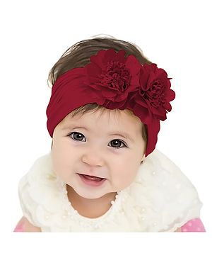 SYGA Baby Headbands Nylon Soft Strechable Flower Hairbands for Newborns, Infants, Toddlers and Kids 0-3 Years (Wine Red)