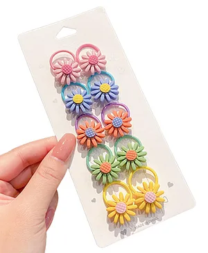 SYGA 10 Pieces Children Sunflower Fresh Elastic Hair Bands Gift Kids Hair Accessories - Multicolor