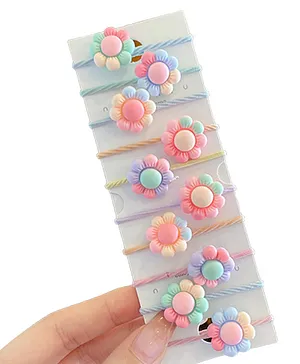 SYGA Children Flower Fresh Elastic Hair Bands Pack of 10  - Multicolour
