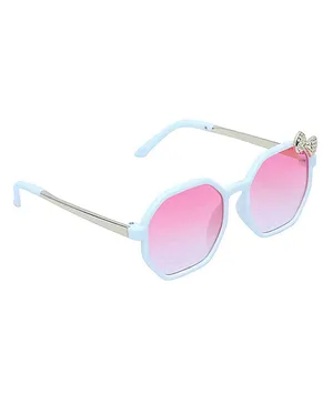 Spiky 100% UV Protection Square Sunglasses with Cloth & Case - White