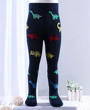 Mustang Footed Tights Dino Design - Navy Blue