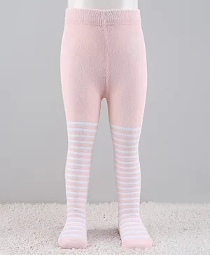 Mustang Footed Striped Tights - Pink