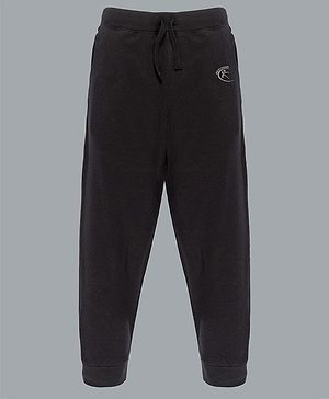 Kiddopanti Unisex Solid Full Length Track Pant - Jet Black