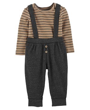 Carter's Baby 2-Piece Onesie & Suspender Pant Set- Brown