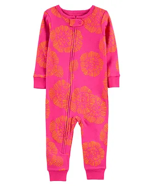 Carter's Baby 1 Piece Floral 100% Snug Fit Cotton Footless PJs - Pink