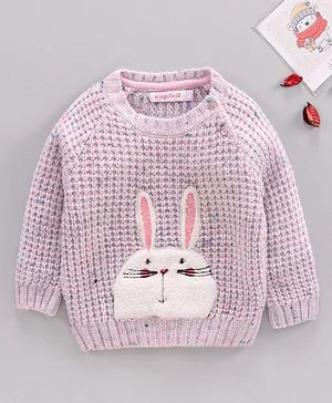 Wingsfield Full Sleeves Rabbit Patch Detail Sweater - Pink