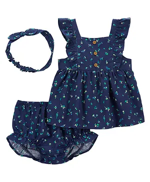 Carters Baby 3 Piece Floral Diaper Cover Set - Navy Blue