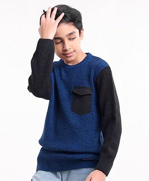 Pine Kids Full Sleeves Moderate Winter Colour Block Pullover Sweater - Multicolour