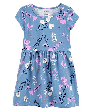 Carter's Floral Jersey Dress - Blue