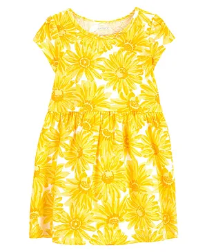 Carter's Floral Jersey Dress - Yellow