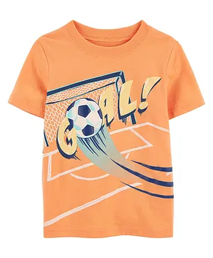 Carter's Toddler Orange Goal Half Sleeves T-Shirt - Orange