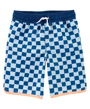 Carter's Checkered Swim Trunks - Blue