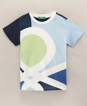 UCB Half Sleeves Tee Logo Print - Blue