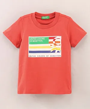 UCB Half Sleeves T-Shirt Brand Print - Rust