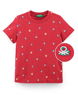 UCB Half Sleeves T-Shirt Brand Print - Red