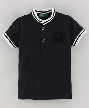 UCB Half Sleeves Solid Colour T-shirt - Black