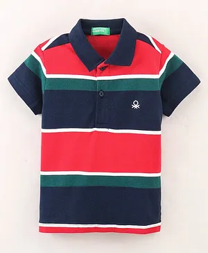 UCB Half Sleeves Stripes Tshirt - Red