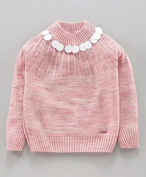 Wingsfield Full Sleeves Sequins Embellished Sweater - Pink