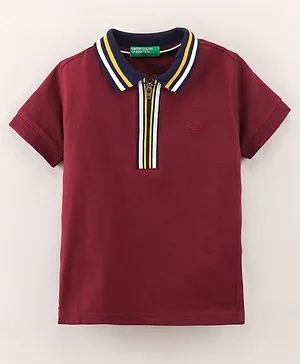 UCB Full Sleeves Cotton T-Shirt Solid- Maroon