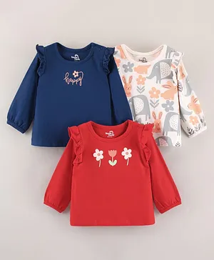 Doodle Poodle Full Sleeves Top All Over Printed Tops Pack Of 3 - Multicolour