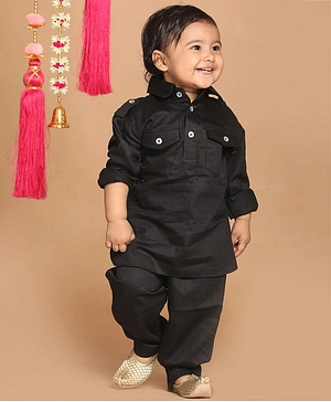 Black kurta pajama hot sale for baby boy