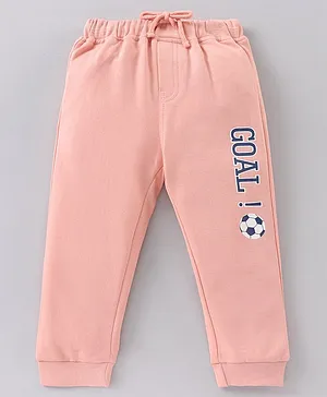 ToffyHouse Full Length Lounge Pant Text Print - Pink