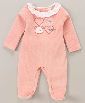 ToffyHouse Full Sleeves Sleep Suits Heart Print - Pink