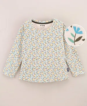 Fido Full Sleeves Tops Leaf Print - Multicolor