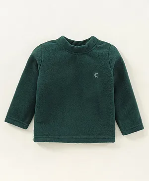 Kanvin Full Sleeves Winter Solid T-Shirt - Green