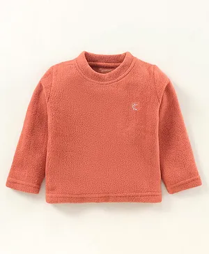 Kanvin Full Sleeves Winter Solid T-Shirt - Orange