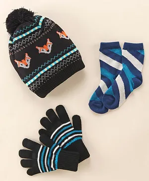 Model Woollen Cap Gloves & Socks Navy Blue - Diameter 10 cm
