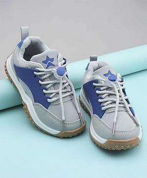 Cute Walk by Babyhug Sneakers With Lace Tie Up - Grey