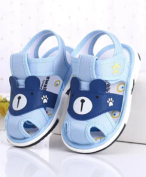 Cute Walk by Babyhug Velcro Closure Sandals Bear Print - Light Blue