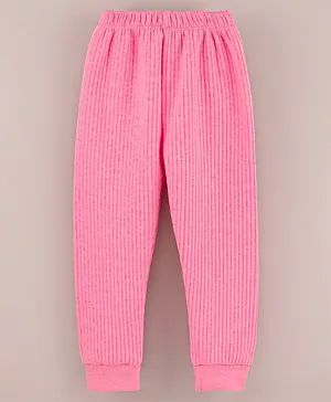 Simply Full Length Solid Thermal Pant - Pink