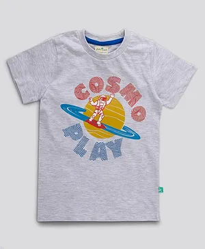 JusCubs Half Sleeves Cosmo Play Print T Shirt - Grey