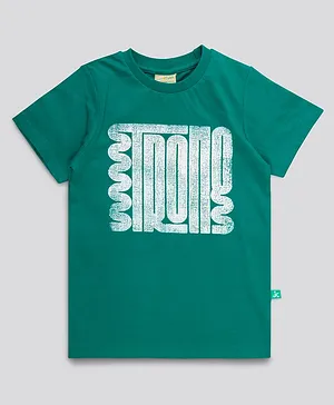 JusCubs Half Sleeves Strong Text Placement Printed Tee - Green