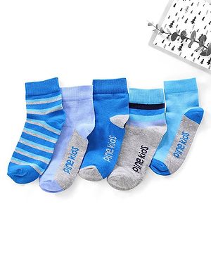 Pine Kids Regular Length Anti Microbial Washed Socks Pack of 5 (Color May Vary)