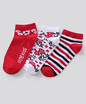 Pine Kids Ankle Length Anti Microbial Washed Socks Pack of 3 (Color May Vary)