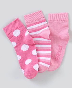 Pine Kids Regular Length Non-Terry Anti-Microbial Socks Pack of 3 (Colour May Vary)